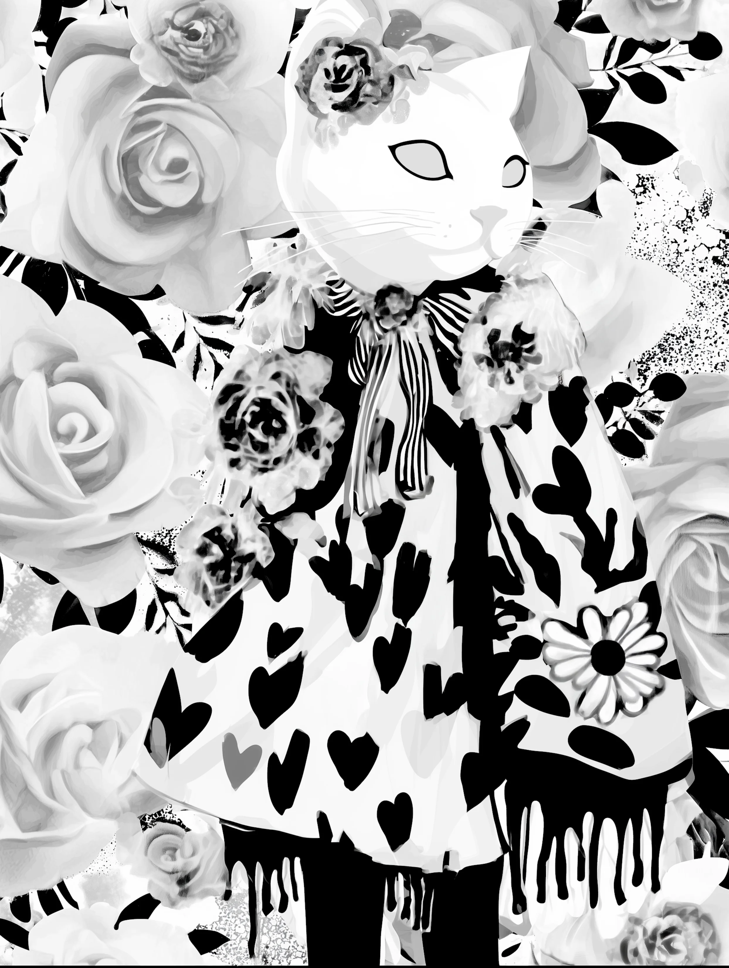 Free printable kitten coloring page featuring stylish kitten coloring page